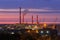 Chimneys of heating plant in Gdansk