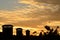 Chimneys silhouettes at sunset