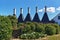 Chimneys of a smokehouse in Svaneke, Bornholm island, Denmark