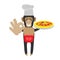 Chimp chef with pizza