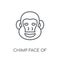 Chimp face of Brazil linear icon. Modern outline Chimp face of B