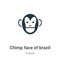 Chimp face of brazil vector icon on white background. Flat vector chimp face of brazil icon symbol sign from modern culture