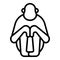 Chimp gibbon icon, outline style