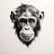 Chimpanzee Head: A Stunning Environmental Portraiture In Monochrome