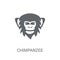 chimpanzee icon. Trendy chimpanzee logo concept on white background from animals collection