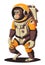 Chimpanzee Monkey Astronaut. Space suit vector illustration