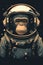 Chimpanzee Monkey Astronaut. Space suit vector illustration