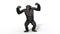 Chimpanzee monkey, primate ape screaming, wild animal isolated on white background, 3D render