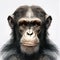 Chimpanzee portrait, hand drawn, isolated on white background