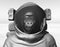 Chimpanzee in space suit on Mars in black and white