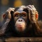 Chimpanzees sorrowful countenance hints at its underlying feelings of sadness and dejection