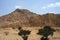 Chimu culture adobe pyramid in ruins from the year 1000 to 1370 AD later by the Incas Lambayeque Tucume Peru