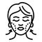 Chin face correction icon, outline style