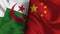 China and Algeria Realistic Flag â€“ Fabric Texture Illustration