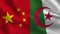 China and Algeria - Two Half Flags Together