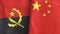 China and Angola two flags textile cloth 3D rendering