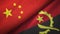 China and Angola two flags textile cloth, fabric texture