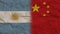 China and Argentina Flags Together, Crumpled Paper Effect 3D Illustration