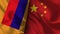 China and Armenia Realistic Flag â€“ Fabric Texture Illustration