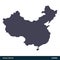 China - Asia Countries Map Icon Vector Logo Template Illustration Design. Vector EPS 10.