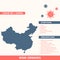 China - Asia Country Map. Covid-29, Corona Virus Map Infographic Vector Template EPS 10