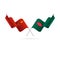 China and Bangladesh flags. Vector illustration.