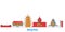 China, Beijing line cityscape, flat vector. Travel city landmark, oultine illustration, line world icons