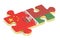 China and Belarus puzzles from flags, 3D rendering
