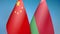 China and Belarus two flags