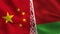 China and Belarus - Two Half Flags Together