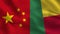 China and Benin - Two Half Flags Together