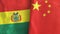 China and Bolivia two flags textile cloth 3D rendering