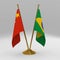 China and Brazil double friendship table flag set