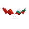 China and Bulgaria flags. Vector illustration.