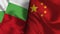 China and Bulgaria Realistic Flag â€“ Fabric Texture Illustration