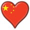 China button flag heart shape