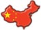 China button flag map shape