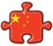 China button flag puzzle shape
