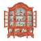 China Cabinet In Cartoon Style Stiker On White Background On Isolated Transparent Background, Png, Logo. Generative AI