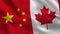 China and Canada - Two Half Flags Together