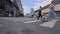 China, Changsha - July, 2019: downtown of capital of Hunan Province, people are walking over large intersection