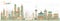 China City Skyline. Famous Landmarks in China. Vector Illustration.