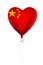 China concept. Balloon with Chinese flag isolated on white background. Education, charity, emigration, travel and learning