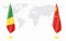 China and Congo-Brazzaville flags for official meeting