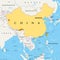 China, controlled and claimed regions, political map