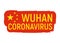 China Coronavirus. Wuhan Deadly Coronavirus and Virus. Dangerous Epidemic and Quarantine Symbol, Flag, Icon and Concept. Cartoon