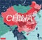 China country detailed editable map
