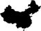 China country Map illustration black.