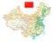 China - detailed topographic map - illustration
