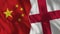 China and England Half Flags Together